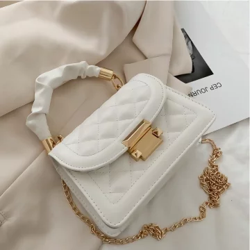 小香風鎖扣梯形包&times;斜背包&times;白色