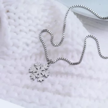 316鋼飾&times;雪花片&times;鎖骨項鍊&times;銀色