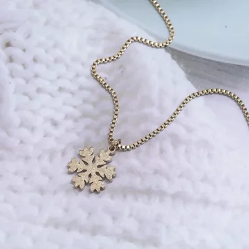 316鋼飾&times;雪花片&times;鎖骨項鍊&times;金色