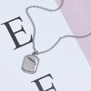 316鋼飾&times;字母吊牌&times;鎖骨項鍊&times;銀色