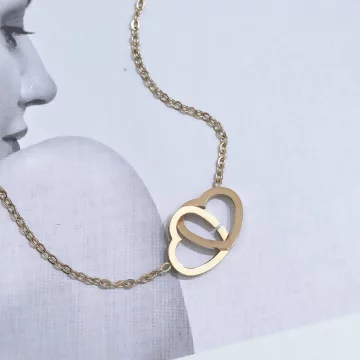 316鋼飾&times;心心相印&times;鎖骨項鍊&times;金色