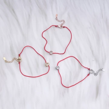 單鑽鋯石&times;紅繩手鍊&times;共三色