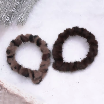 豹紋毛絨防滑抓髮&times;髮箍&times;共二色