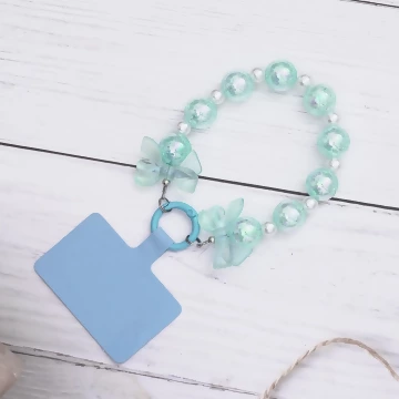 糖果紙炫彩蝴蝶結&times;手機腕帶掛繩&times;藍色