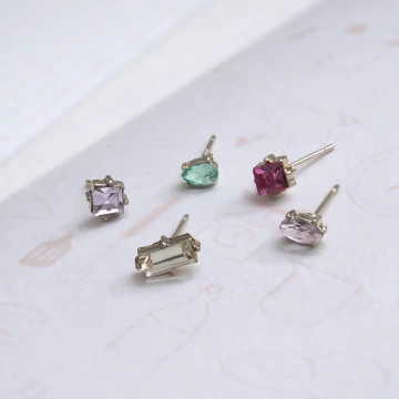 彩虹小鑽&times;單邊五套件耳環組