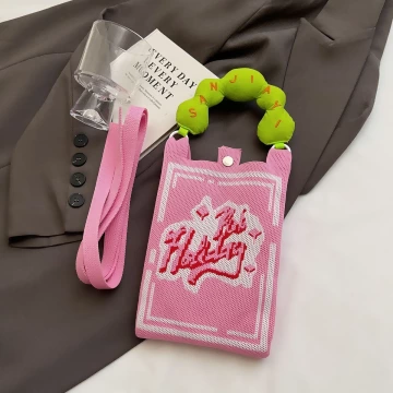 甜甜圈提把針織包&times;斜背包&times;粉紅假日