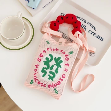 甜甜圈提把針織包&times;斜背包&times;get rich發發發