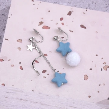 冰天雪地霧霾藍星×蚊香盤U型耳夾