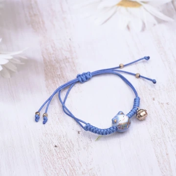 事業御守貓&times;拉繩手鍊&times;藍