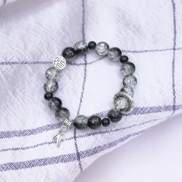 墨冰福字琉璃×固定式串珠手鍊