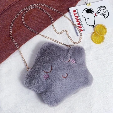 絨毛星星×眼睛閉閉×斜背包×灰色