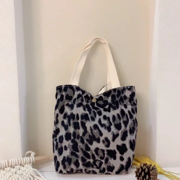 燈芯絨文藝袋&times;手提袋&times;黑豹紋