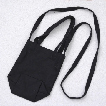 素面帆布水杯袋×手提兩用×斜背袋×黑色
