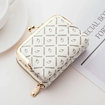 印花零錢口金包&times;雙層可拆&times;風琴卡夾&times;棕咖