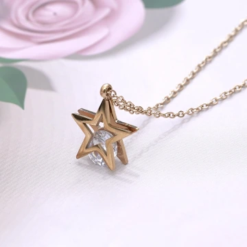 316鋼飾&times;靈動五芒星&times;鎖骨項鍊&times;金色