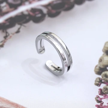 925銀飾×中性雙線指環×開口戒指