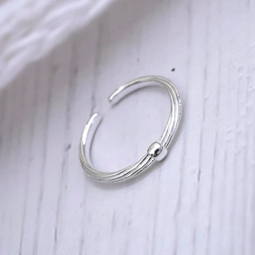 925銀飾×細環紋理×開口戒指