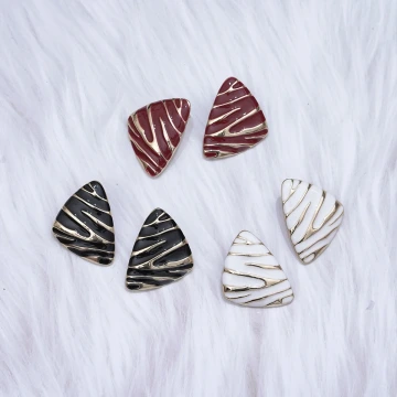 港風金屬斑馬紋&times;吊墜耳環&times;共三色