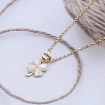 法式貓眼四葉草&times;鎖骨項鍊
