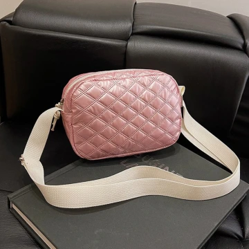 Y3K科技感菱格小方包×斜背包×粉紅