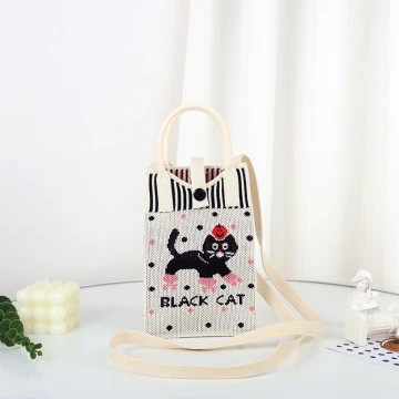 黑貓蘋果×針織×斜背包