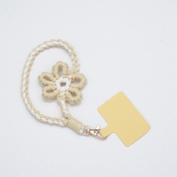 針織小花兒&times;手機腕帶掛繩&times;黃色