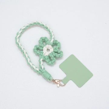 針織小花兒×手機腕帶掛繩×淺綠