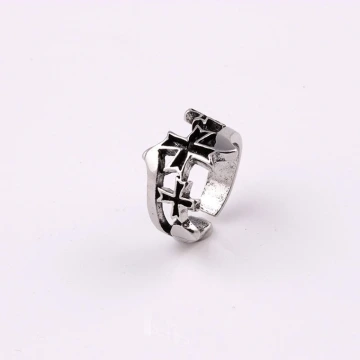 美式&times;復古&times;黑十字&times;開口戒指