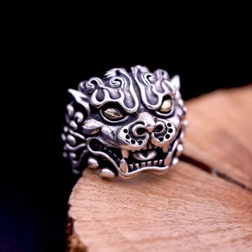 中式×復古×重型×貔貅×開口戒指