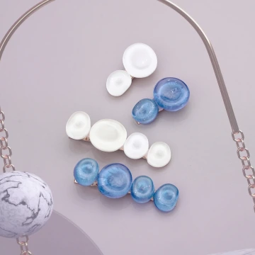 藍白泡泡×四套件髮夾組