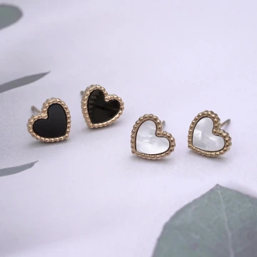 316鋼飾&times;波點點愛心&times;耳釘&times;共二色