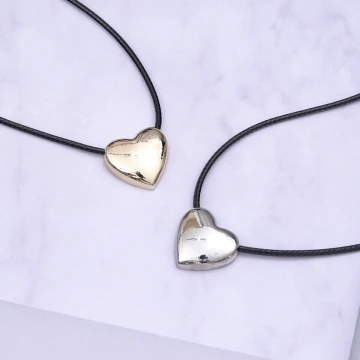 極簡愛心&times;蠟繩&times;可調節長項鍊&times;共二色