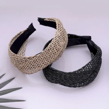 拉菲草編織繩&times;髮箍&times;共二色