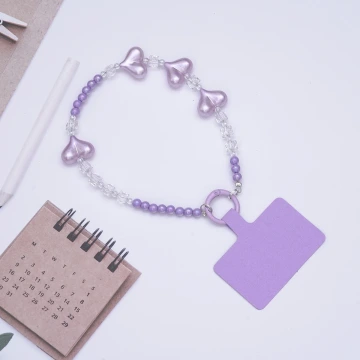 三心相連&times;手機腕帶掛繩&times;紫色