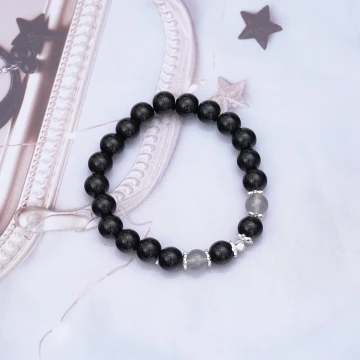 黑曜月光×固定式串珠手鍊