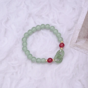 平安扣交叉環×固定式串珠手鍊