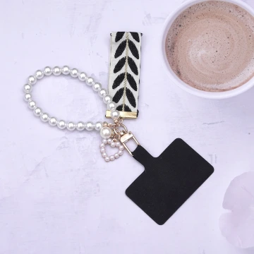 小清新愛心織帶&times;手機掌上掛繩&times;黑色