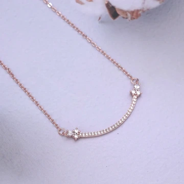微笑晶鑽玫瑰金×鎖骨項鍊