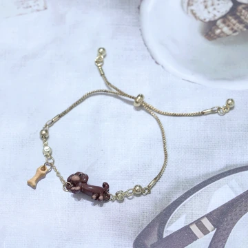 臘腸狗×可調節抽拉繩手鍊