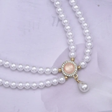 皇家氣質雙層珍珠&times;鎖骨項鍊