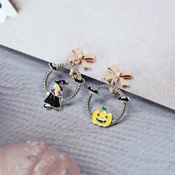 女巫與南瓜&times;不對稱三角耳夾