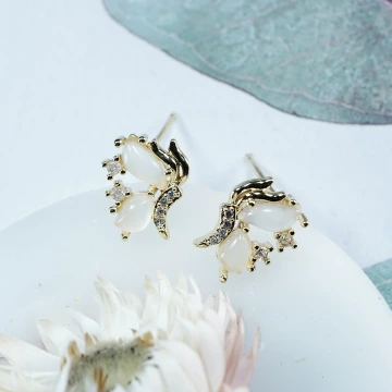 蝴蝶貓眼石×耳環