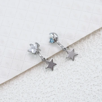 藍晶星月×不對稱U型耳夾