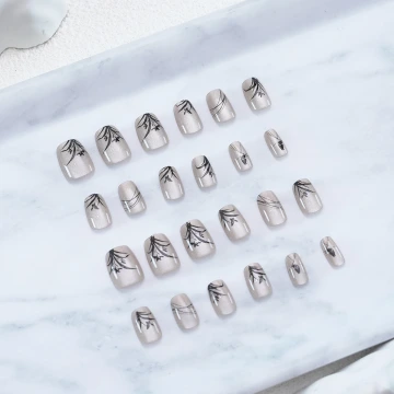 貓眼清風蘭影亮面×穿戴式手指甲片×二十四入