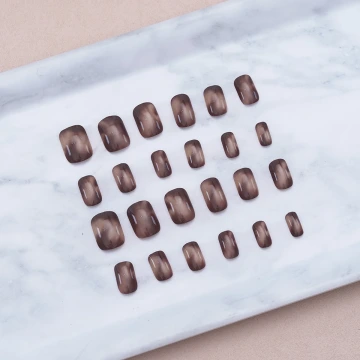 美拉德風琥珀亮面&times;穿戴式手指甲片&times;二十四入