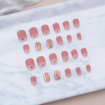 腮紅極光蝴蝶結霧面&times;穿戴式手指甲片&times;二十四入