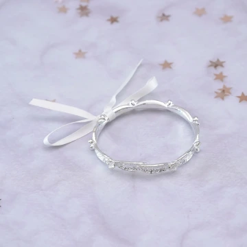 花朵蝴蝶結緞帶&times;開口手環