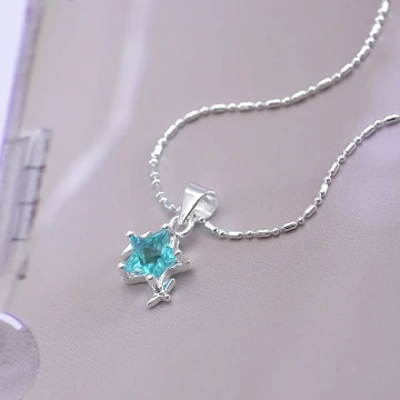 925銀飾&times;海藍之星&times;鎖骨項鍊