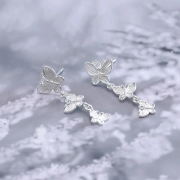 925銀針&times;蝴蝶群飛&times;耳環