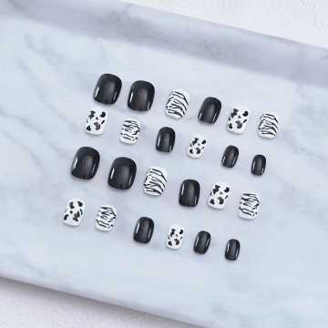 經典動物皮紋亮面&times;穿戴式手指甲片&times;二十四入